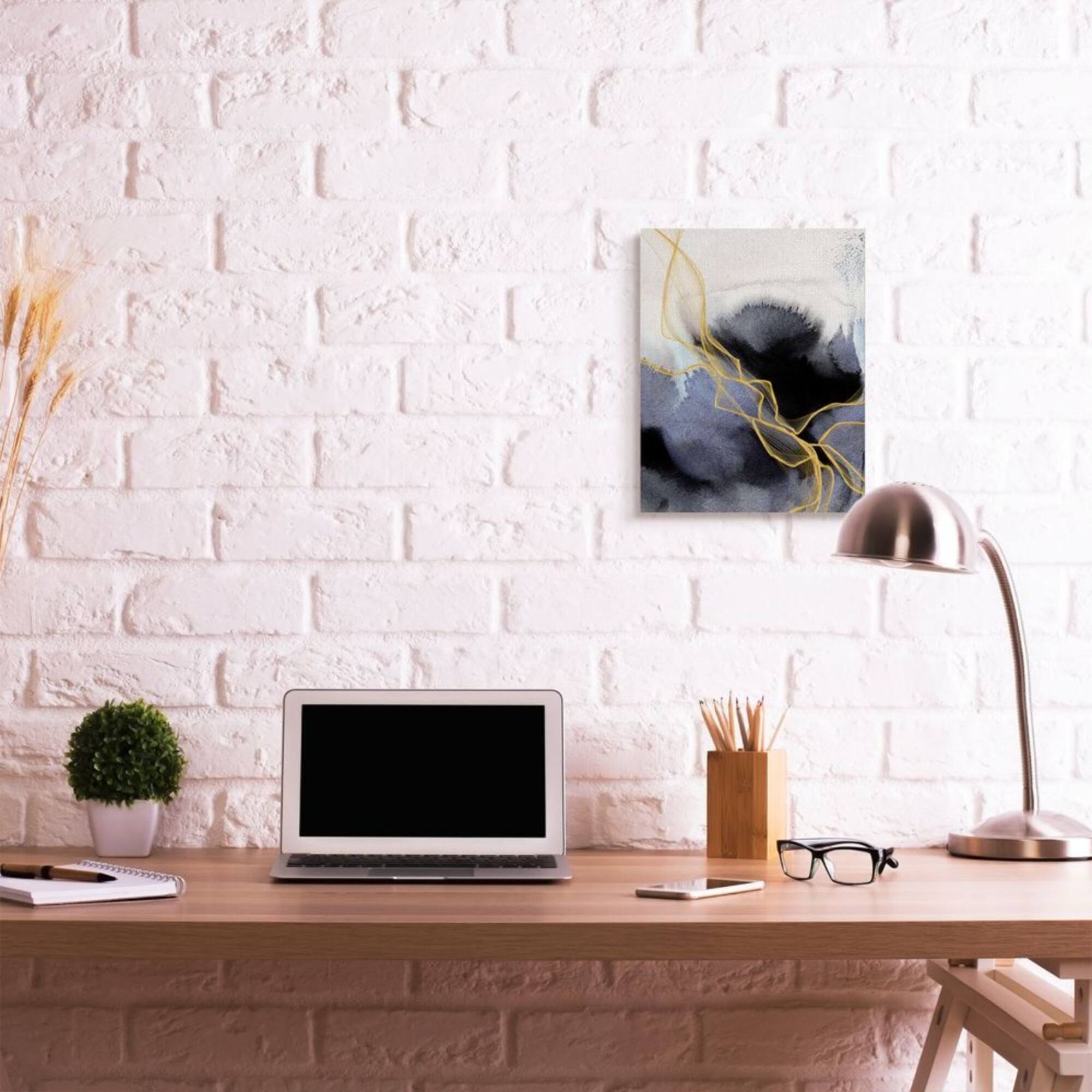 Stupell Industries Modern Coastal Abstract Lines Canvas Wall Art